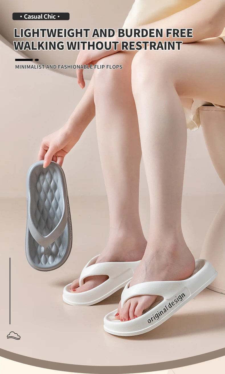 Women's Platform Non-slip Slippers, Solid Color Indoor Flip FlopsWomen's Footwear ZYT2438