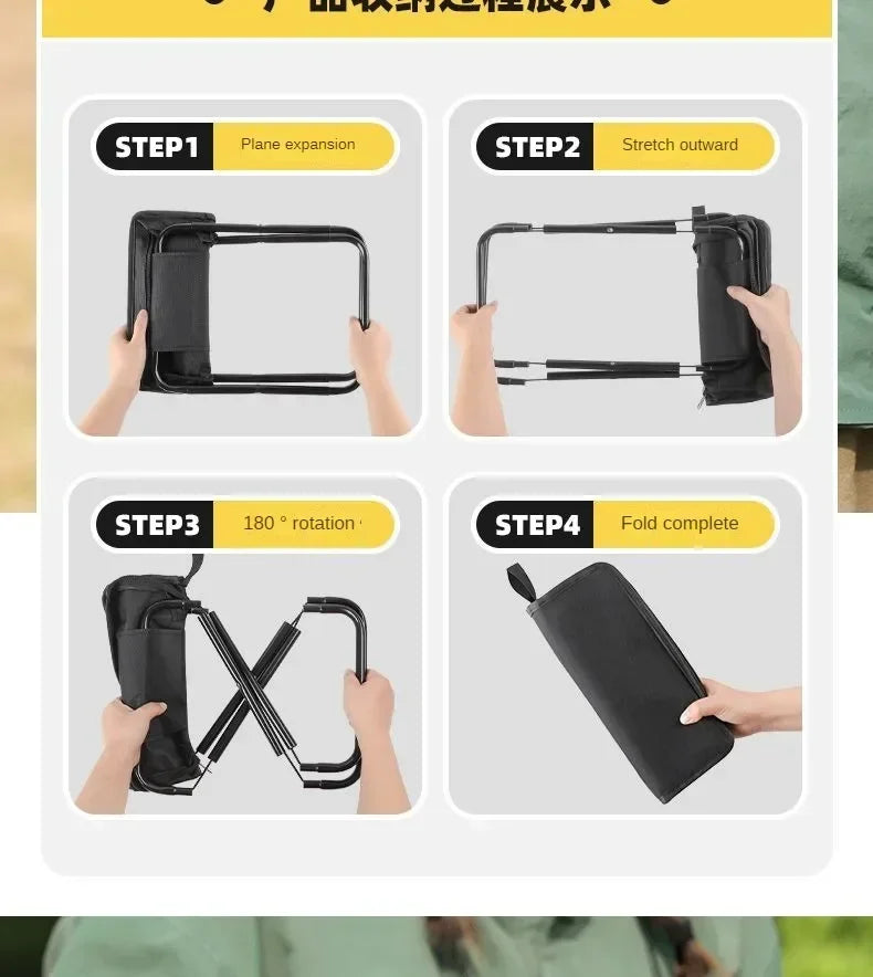 Portable Multifunctional Outdoor Picnic Camping Folding Chair Ultra Light Fishing Stool Folding Chair Outdoor Accessories