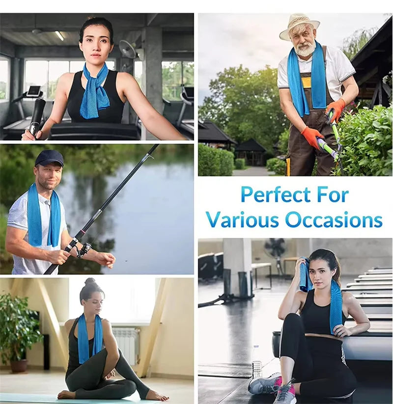 Cooling Towel Circular Silicone Wrapped Cold Towel Quick Drying Microfiber Towels Beach Accessories Towel Sport Fitness 1PC