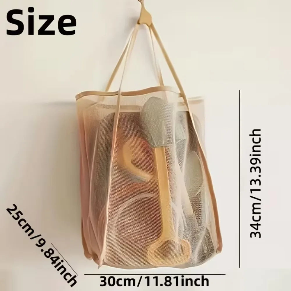 Mesh Tote Bag for Beach Swimming Storage Organizer Summer Foldable Beach Bag Toy Storage Clothes Organizer Bathroom Packaging
