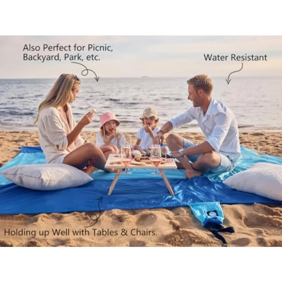 Beach Blanket Sandproof Waterproof, Extra Large Beach Mat, Oversized Compact Sand Free, Quick Drying Beach Essentials for Vacat