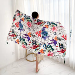 20 Styles 90x180cm Cotton Linen Summer Beach Dress Bikini Cover-ups Sarong Wrap Scarf Women Brazilian Swimsuit Bathing Cover Up