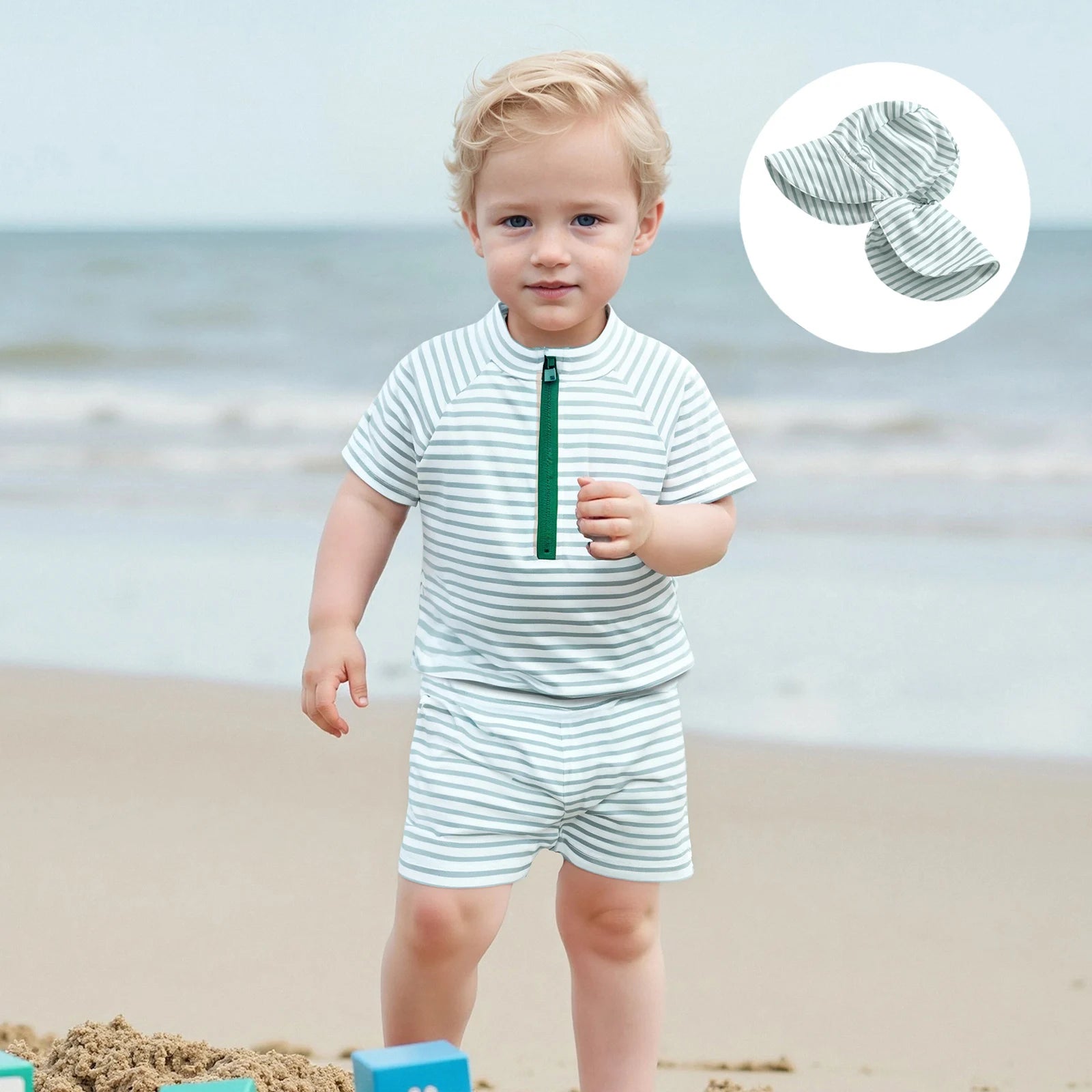 Baby Toddler Boys Swimsuit Infant Girl Swimsuits 6 12 18 24M 2T 3T 4T Bathing Suit Swimwear 3Pcs Set Rash Guard Hat