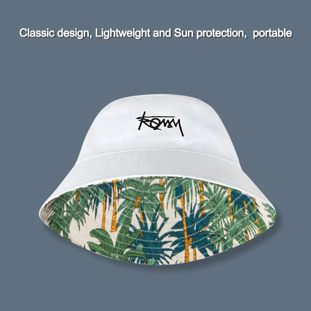 Men Women Summer Basin Cap Hip Hop Hat Double-sided Bucket Hat Graffiti Fishing Fisherman Hat Pattern Packable Sun Protection