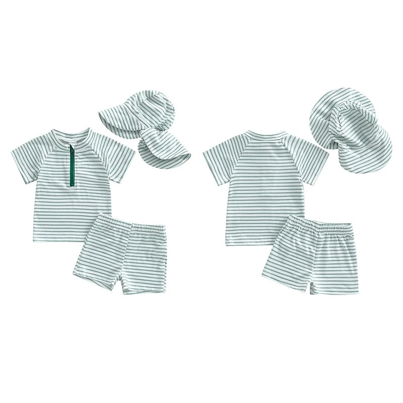 Baby Toddler Boys Swimsuit Infant Girl Swimsuits 6 12 18 24M 2T 3T 4T Bathing Suit Swimwear 3Pcs Set Rash Guard Hat