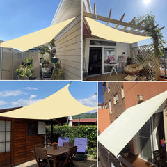 Outdoor Rectangular Sun Sail - Breathable UV Resistant Shade Cover for Backyard Balcony Camping, Easy Installation & Clean