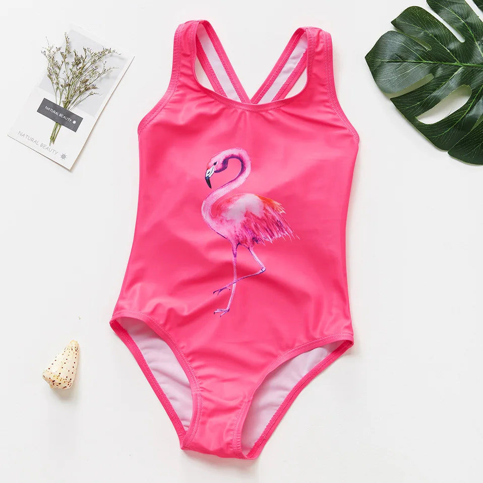 Girls Swimsuit One-Piece Mermaid Fish Scale Unicorn Children's Swimwear Girls Beachwear 2 3 4 5 6 7 8 Years