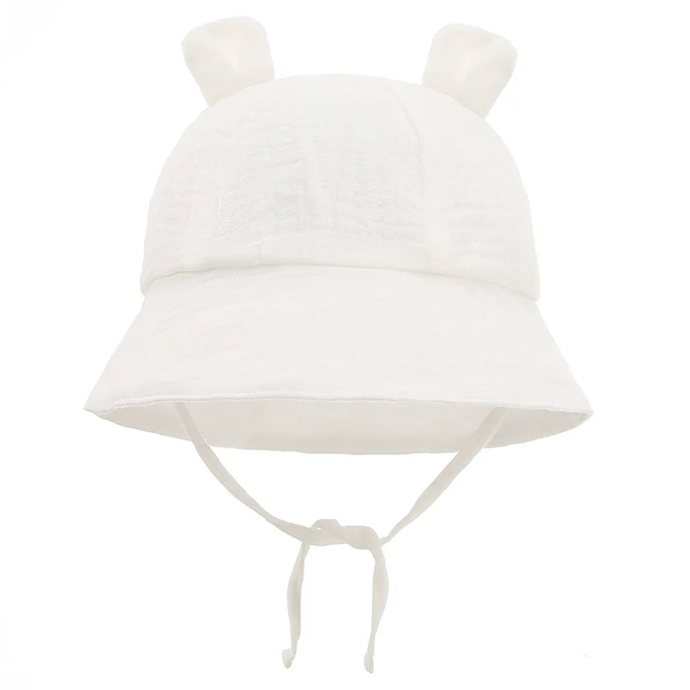 Muslin Baby Summer Hat Newborn Cap Cotton Baby Sun Hats for Girls Boys Infant Bucket Hat for Toddler Accessories 3-12M