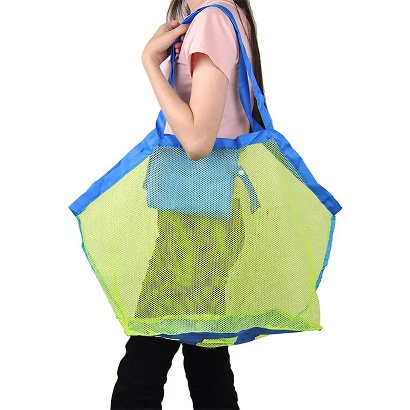 Children Sand Away Protable Mesh Bag Kids Bath Toys Storage Bags Swimming Large Beach Bag for Towels Women Cosmetic Makeup Bag