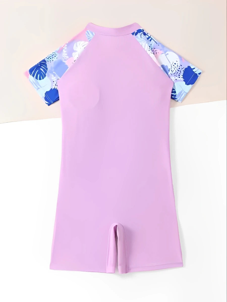 2026 Printed Girls Swimsuit One Piece Pink Kids Swimwear Female Children's Bathers Bathing Swimming Swim Suit Summer Beachwear