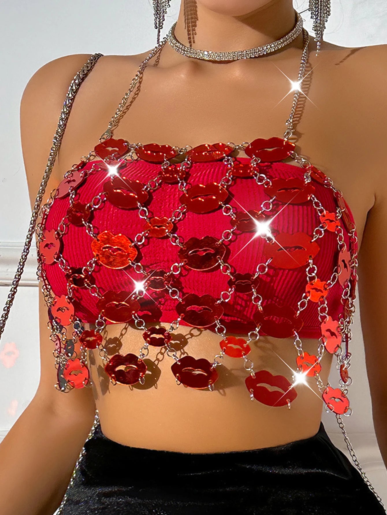 Sexy See Through Metal Sequin Maxi Skirt Women Summer Y2K Gothic Long Skirts for Woman Night Club Rave Outfit Beach Dress Sets H