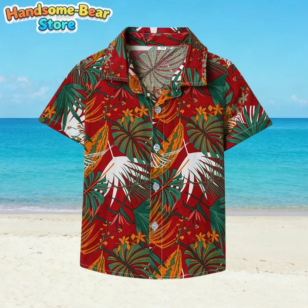 Hawaiian New Kids' Shirt Fashion Pattern 3D Print Shirt Summer Holiday Casual Harajuku t-Shirt Outdoors Simple Boys Girls Shirts