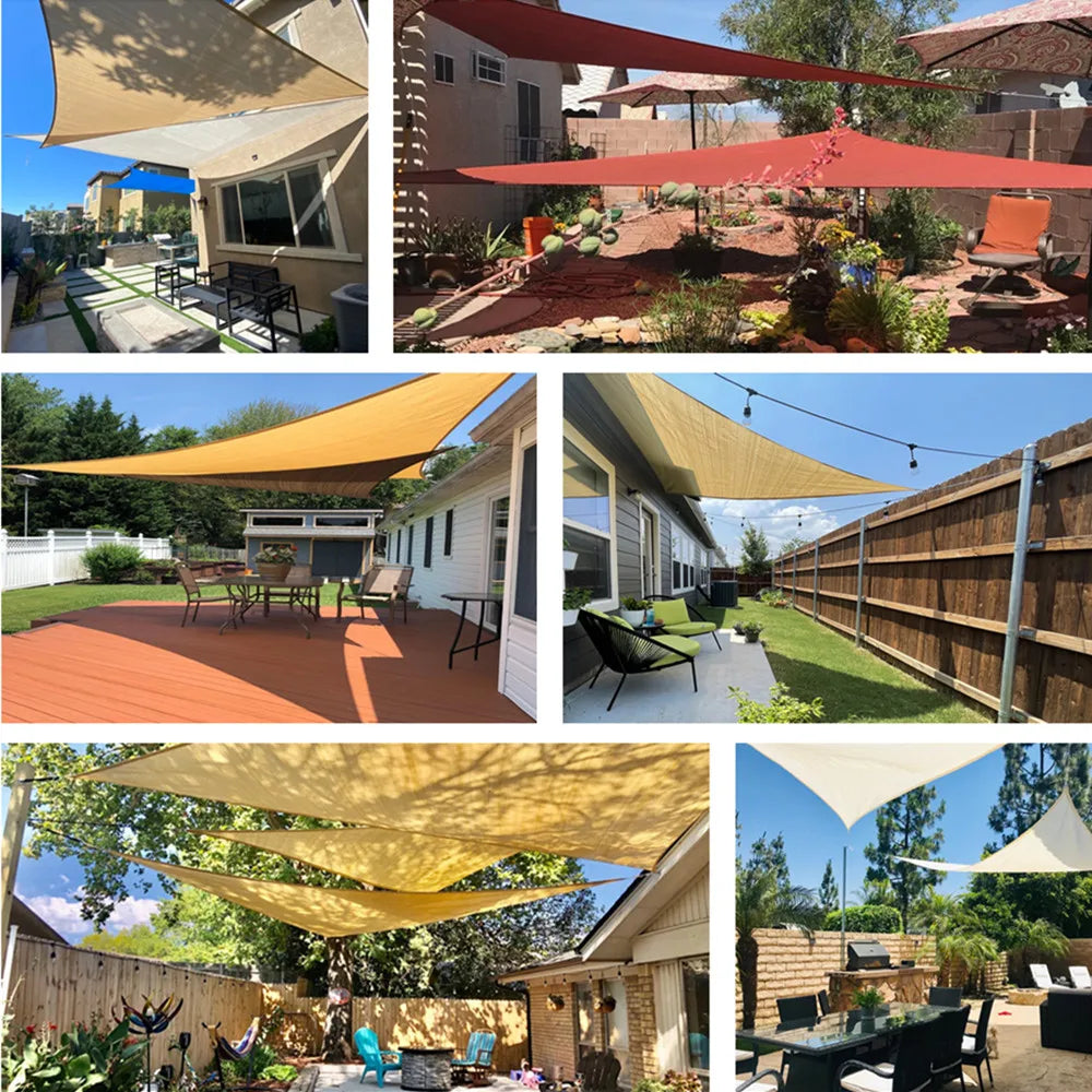 2x2x2m/3x3x3m Triangle Sun Shade Sail Pool Patio Deck Canopy Awning for Outdoor Backyard Garden Camping UV Block Sunshade Cloth