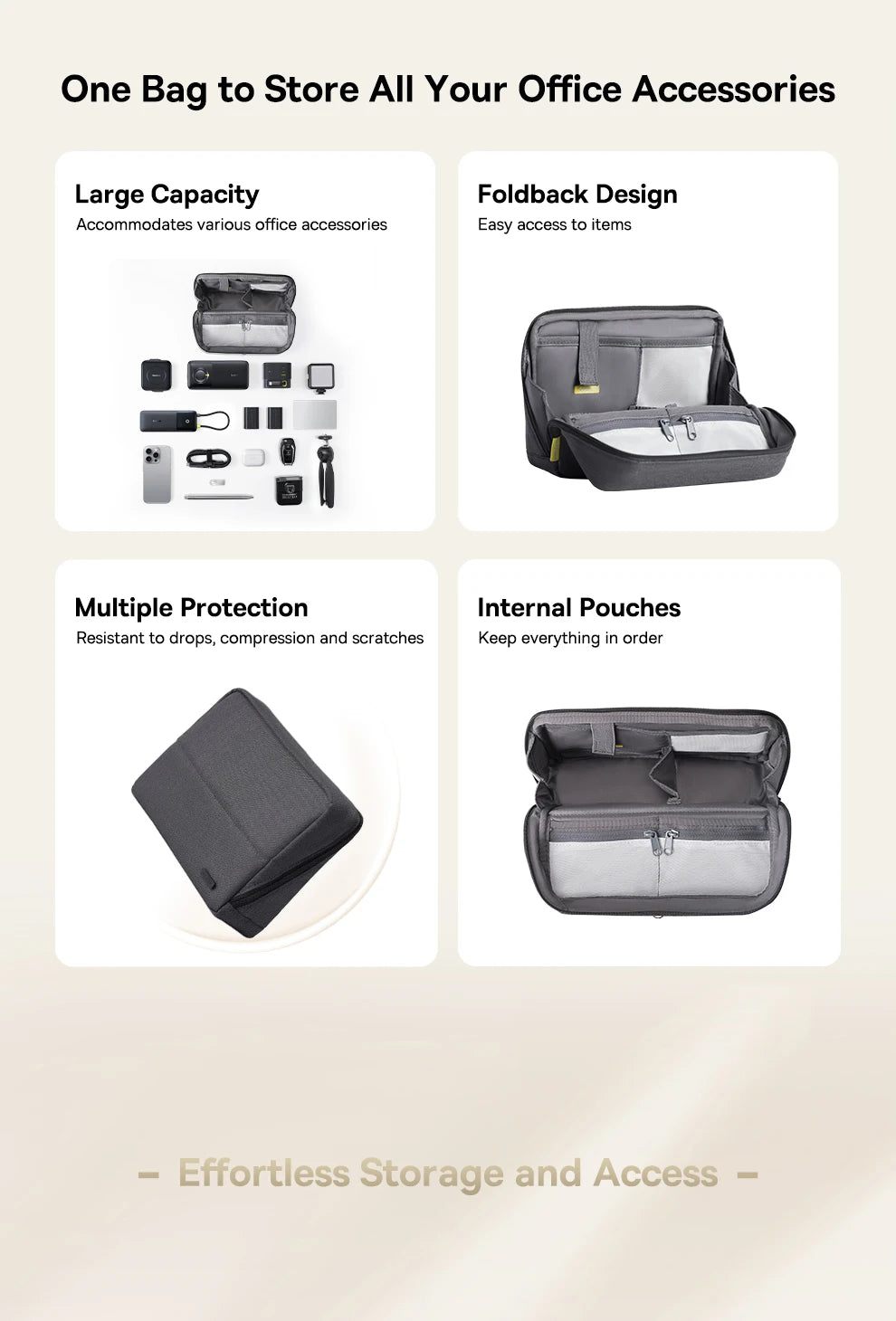 Baseus Phone Storage Bag for iPhone 17 Samsung Waterproof Digital Electronic Organizer Portable Power Bank Charger Camera Bag