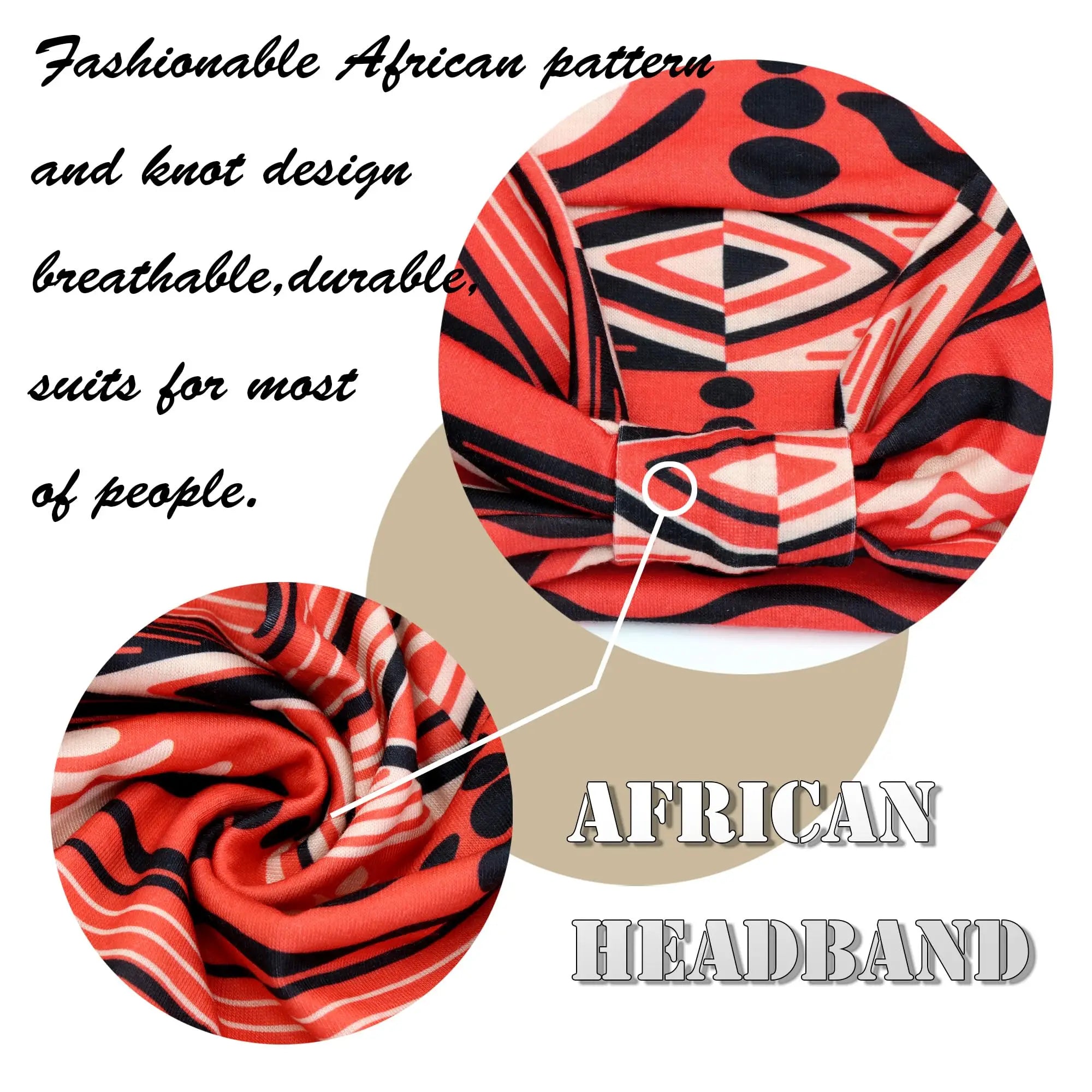 Boho African Headbands for Women Wide Cotton Turban Headwrap  Knot Elastic Hairbands Bandeau Sport Workout Yoga Hair Accessories