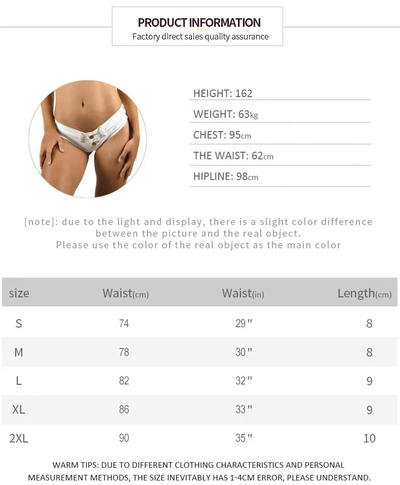 Fashion Summer Sexy Woman Low Waist Leak Hip Denim Super Shorts Lady Nightclub Hot Dance Mini Jeans Panties Girl Casual Clothing