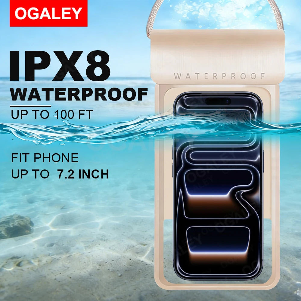 Waterproof Phone Pouch IPX8 Waterproof Phone Case for iPhone 17 Pro Max Cell Phone Dry Bag for Beach & Cruise Essentials Touch