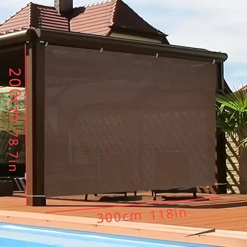 Durable Brown UV Protection Canopy - Outdoor Sun Shade Net - Multiple Sizes Available for Travel, Picnics, and Pools