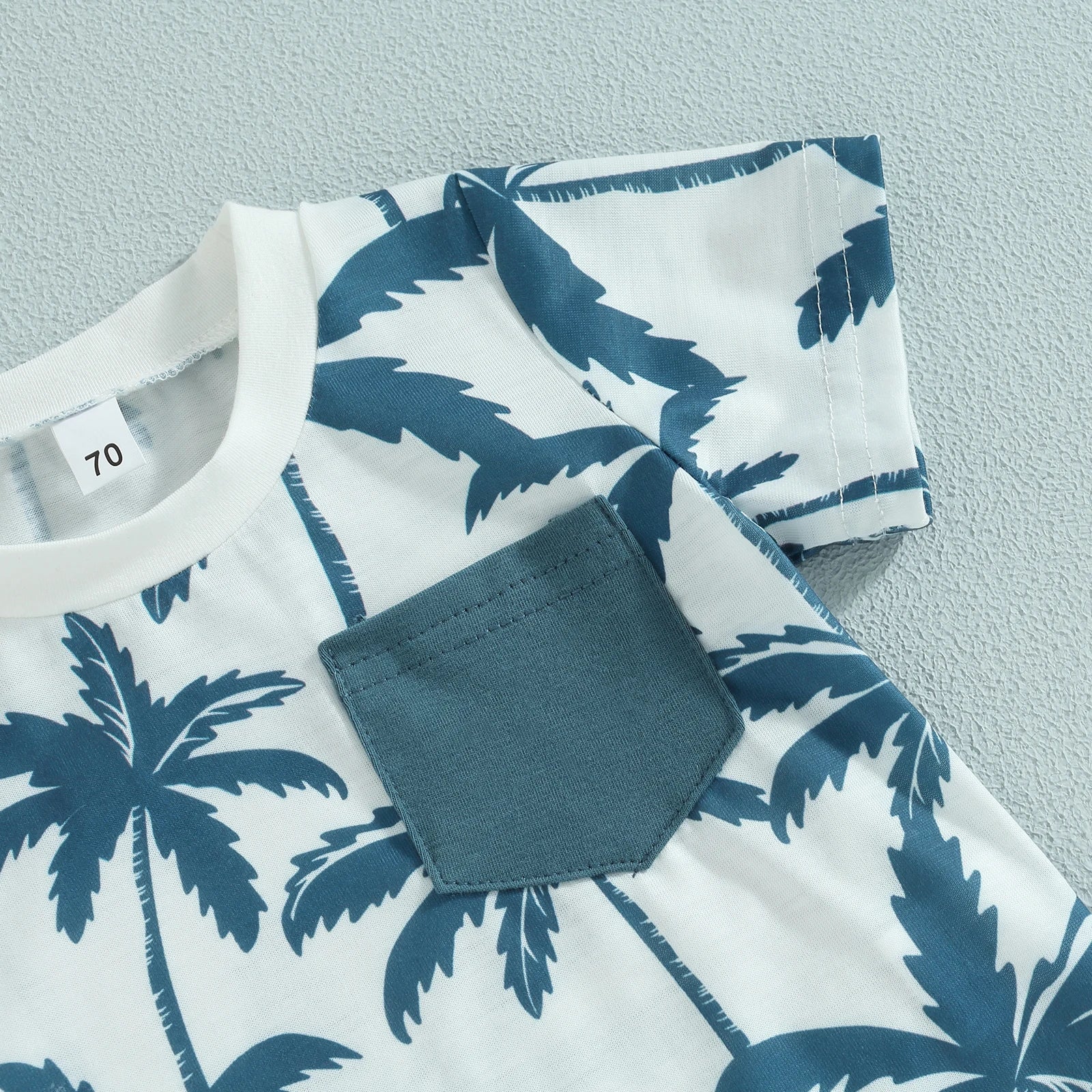 Citgeett Summer Infant Boy Clothes Suits Beach Tree Print Short Sleeve T-Shirts and Elastic Waist Shorts Clothes Set