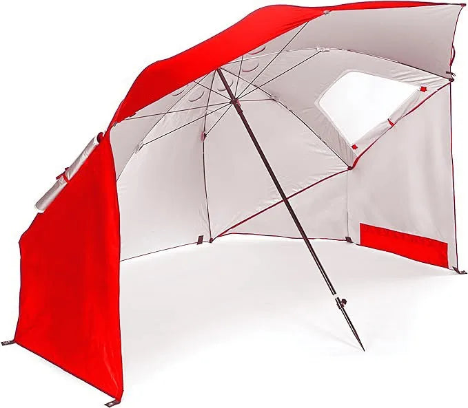 Windproof Beach Umbrella UPF 50+ With Sand Anchor & Tilt Portable Foldable Sunshade For Patio Garden Pool Backyard Lawn Outdoor