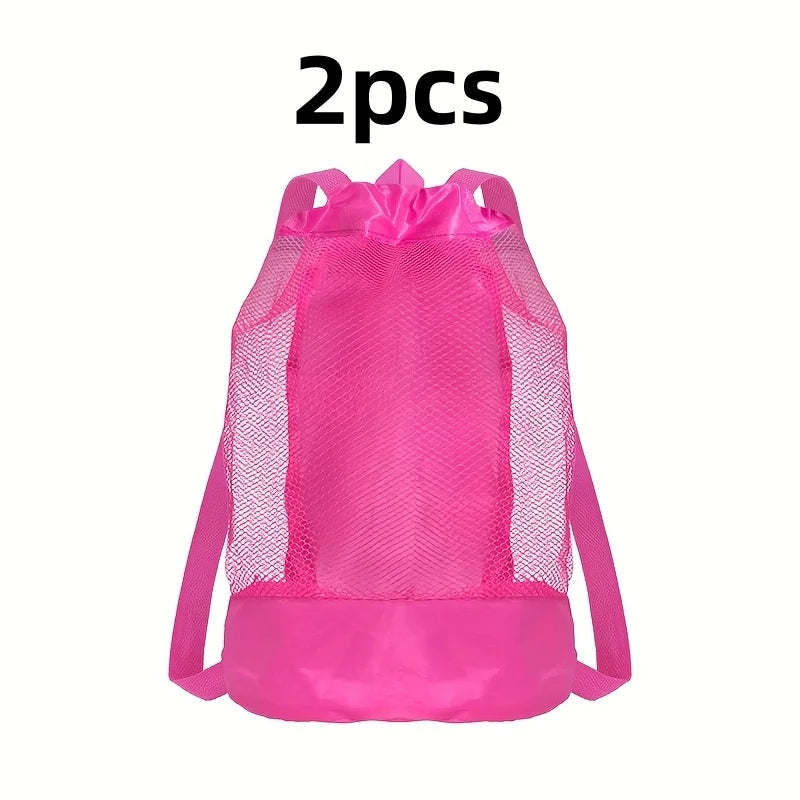 Beach storage bag,Large capacity net multifunctional travel backpack,sundries toy storage bag