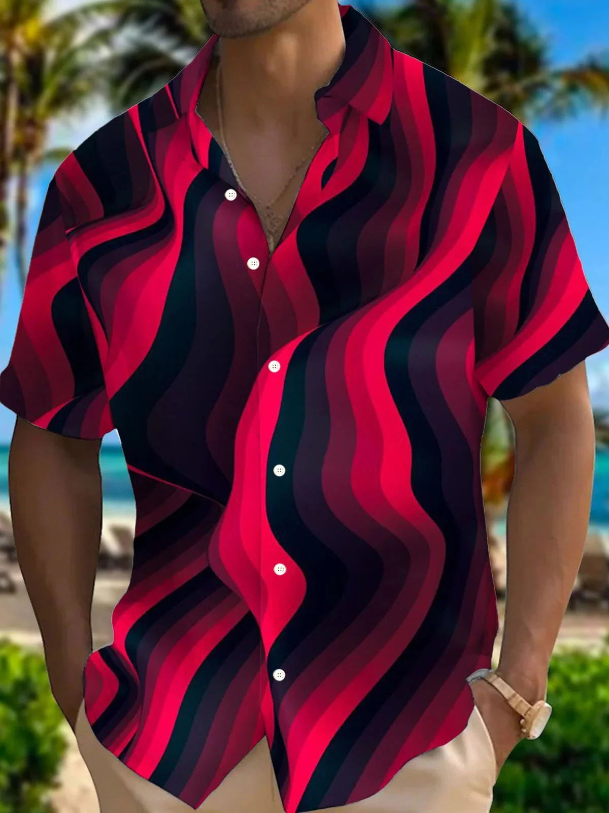 Men's Shirt 2024 Flower Pattern Short Sleeve Polo Neck Shirt Summer New Comfortable Fabric Hawaiian Shirt Plus Size XS-5XL