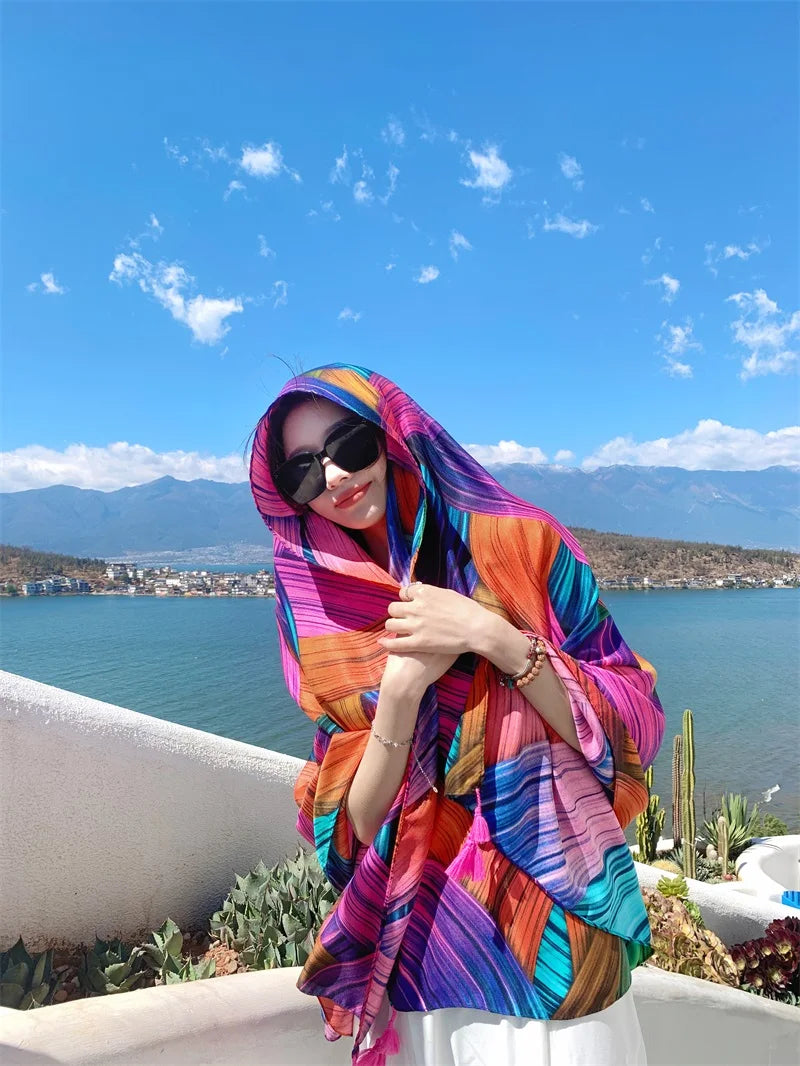 20 Styles 90x180cm Cotton Linen Summer Beach Dress Bikini Cover-ups Sarong Wrap Scarf Women Brazilian Swimsuit Bathing Cover Up