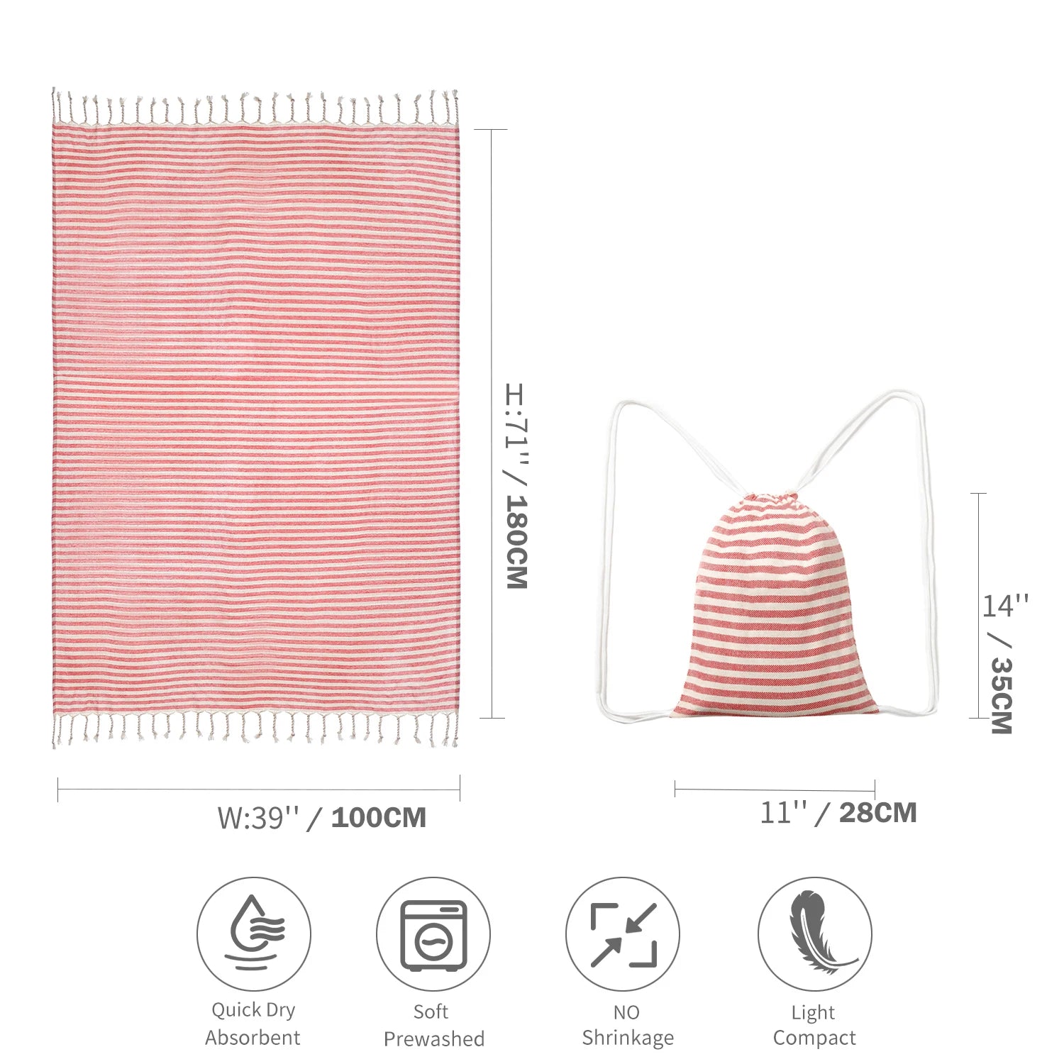 YEUZLICOTTON Hot Sale luxury Striped Tassel 100% cotton sauna spa bath towel For Home 100*180CM Travel Turkish Large beach towel