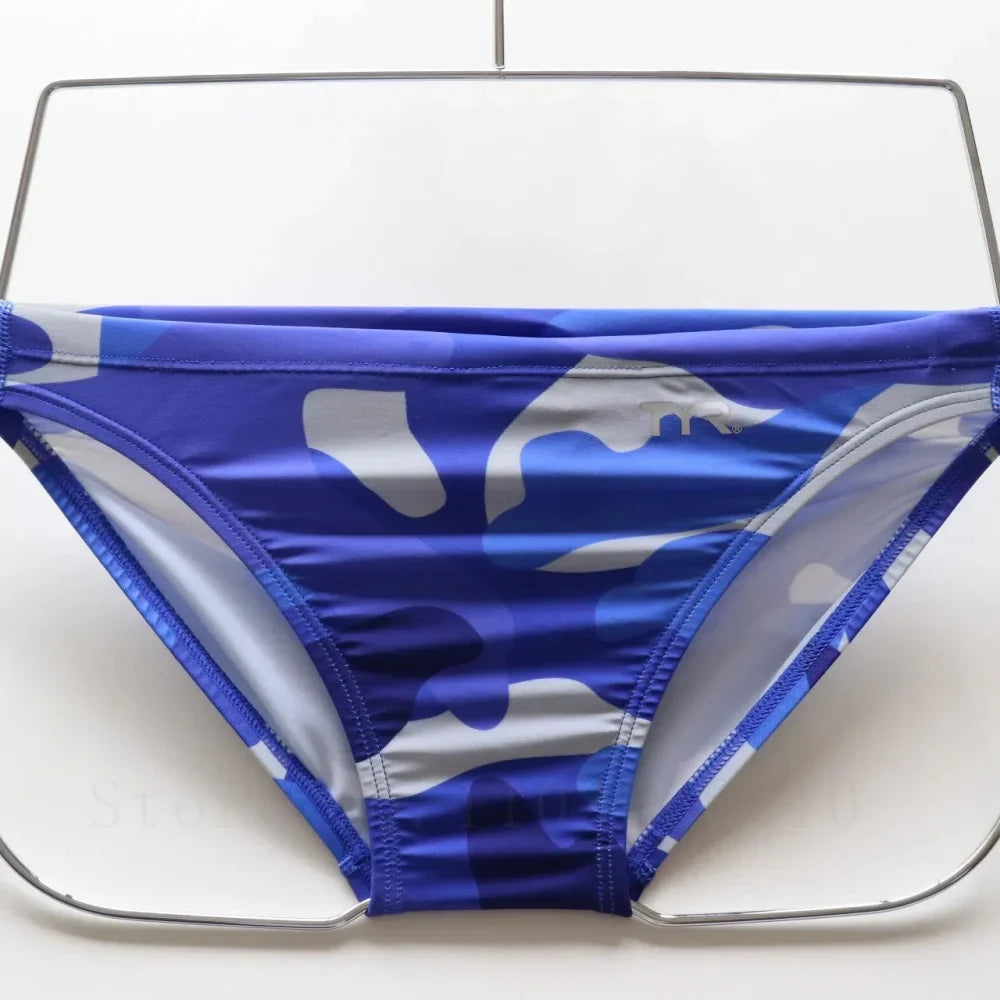 Men's Swimsuit Bikini with Elastic Drawstring Outdoor Sports Pool Training Quick-drying Briefs Team-specific Racing Underwear