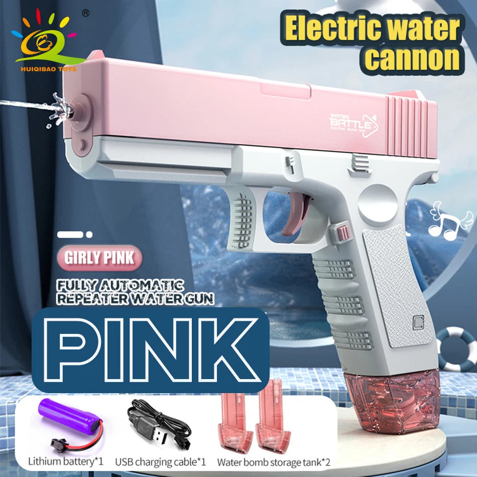 HUIQIBAOThe water gun summer water toy electric water spray gun is suitable for beaches swimming pools swimming and outdoor pa