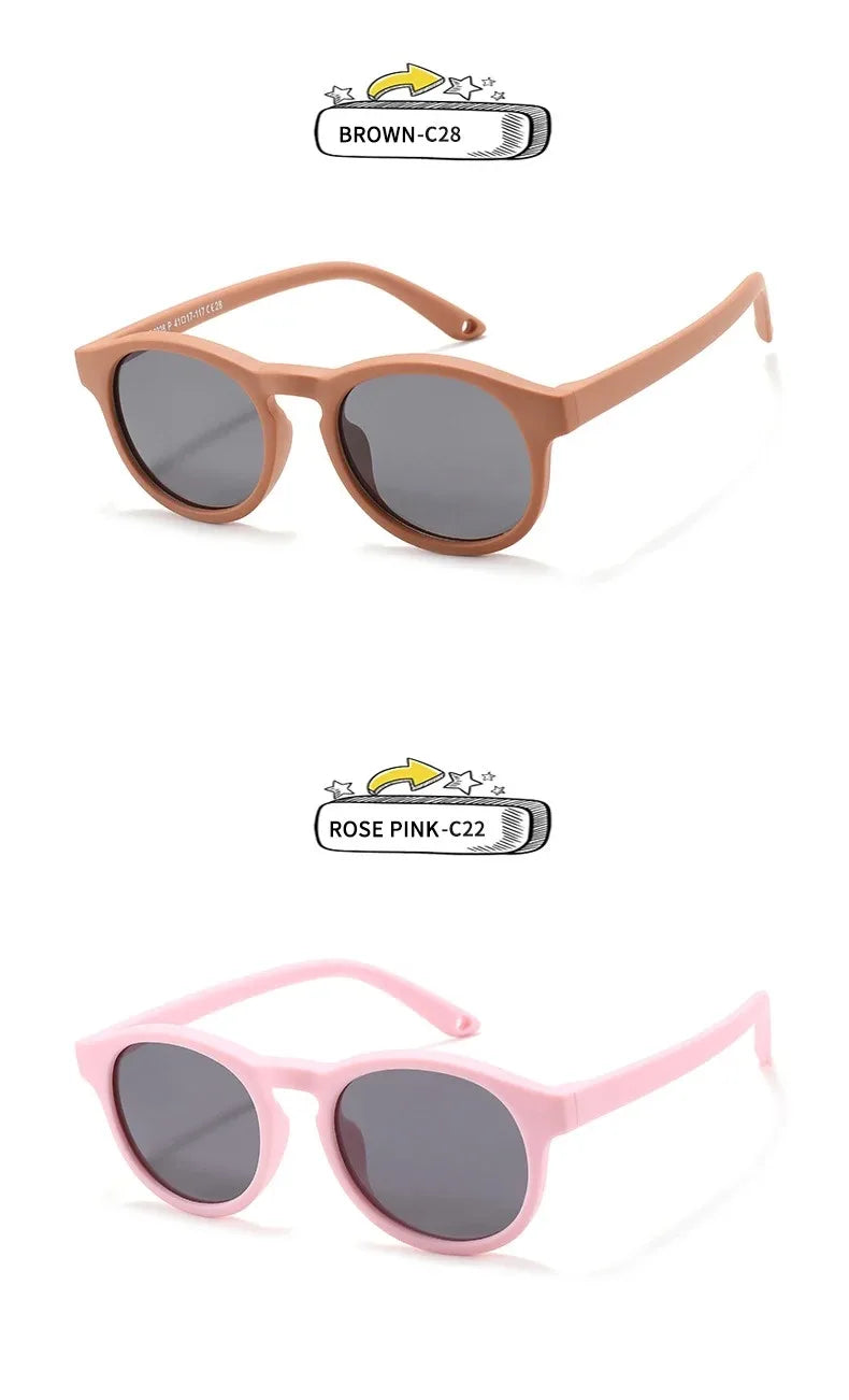 Fashion Baby's First Sunglasses with Strap Round Flexible UV400 Polarized Infant Sunglasses for Ages 0-3 Years