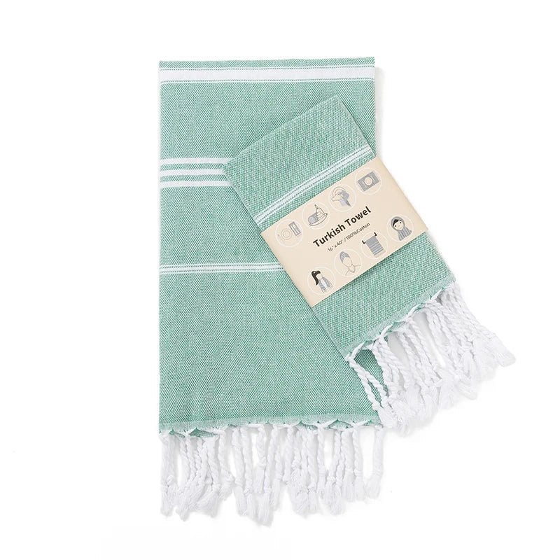 2-Pack 40x100CM Turkish Cotton for home Towel Soft Sauna Spa Bath Towel Hand and Face Towel Set Can used for kitchen sport gym