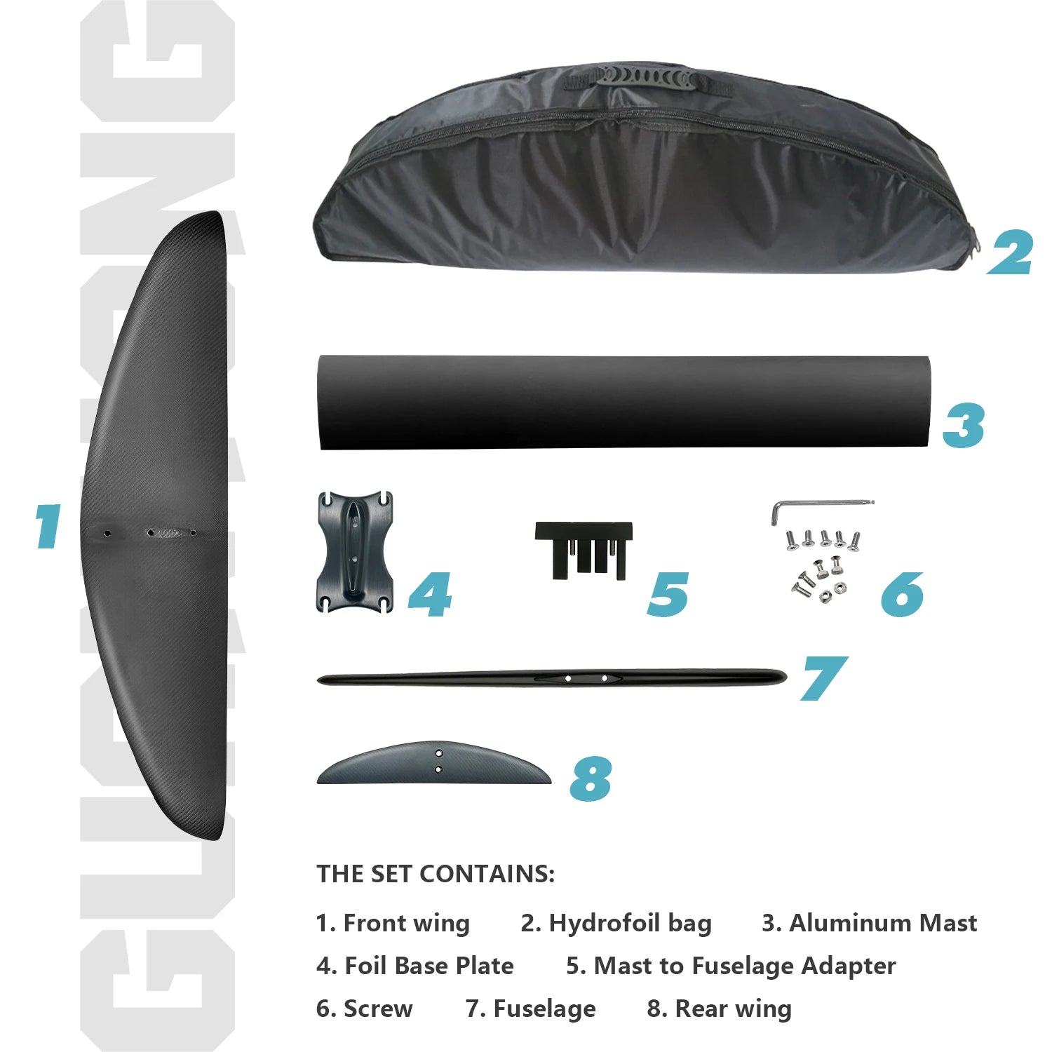 Hot Selling Carbon Sup Wing Foil Set Kitesurfing Kites Surfboard 3 Piece Set With Inflatable Sup Board Includes Pump Hydrofoil