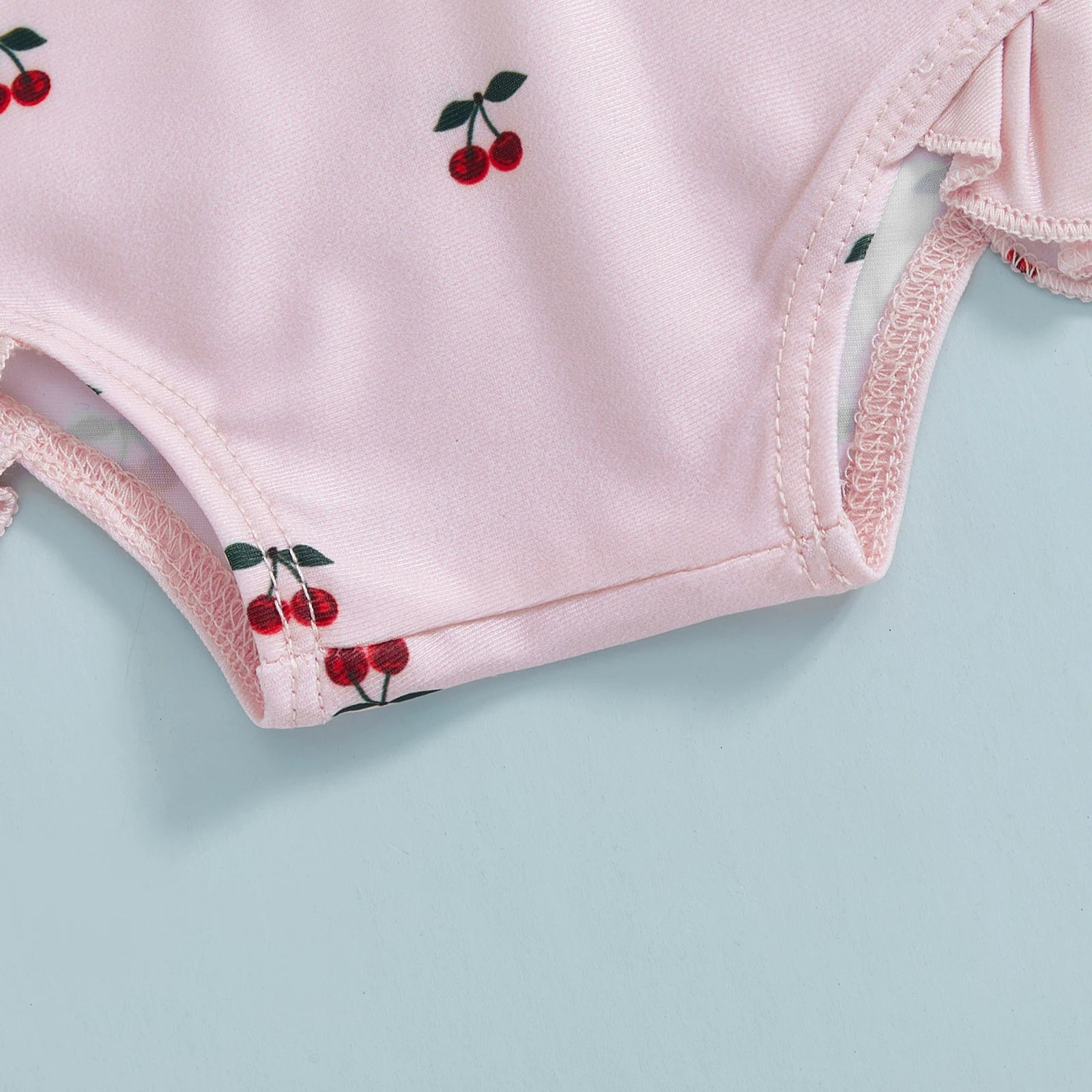 Toddler Baby Girl Rash Guard Swimsuit with Sun Hat 2 Piece Beachwear Children Long Sleeve Bow/Cherry Print Bathing Suit Swimwear