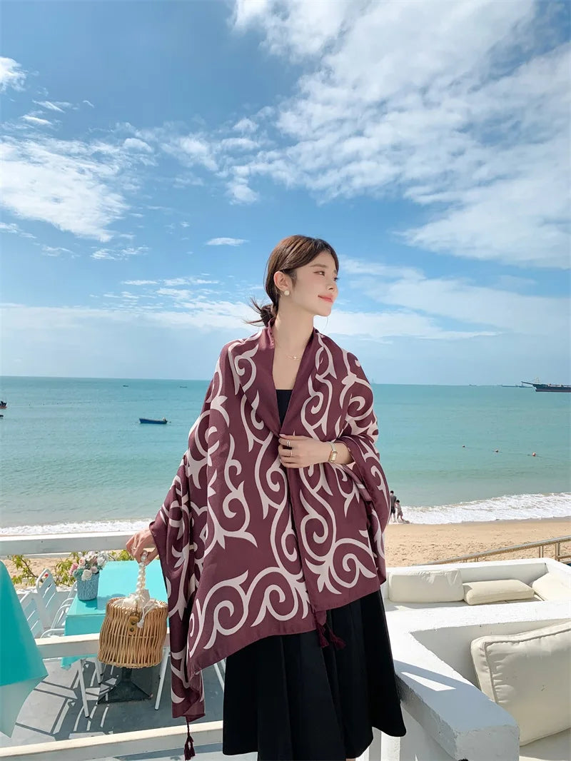 20 Styles 90x180cm Cotton Linen Summer Beach Dress Bikini Cover-ups Sarong Wrap Scarf Women Brazilian Swimsuit Bathing Cover Up