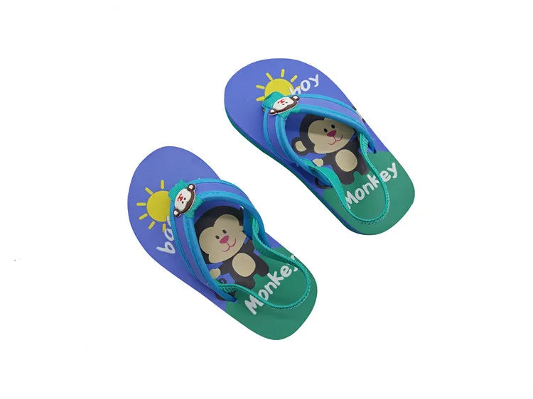 2026 Summer Children Cute Cartoon Animal Slippers Beach Shoes Kids Flip Flops Elastic Band Anti-slip Sandals Boys Girls Slippers