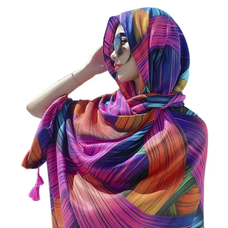 20 Styles 90x180cm Cotton Linen Summer Beach Dress Bikini Cover-ups Sarong Wrap Scarf Women Brazilian Swimsuit Bathing Cover Up