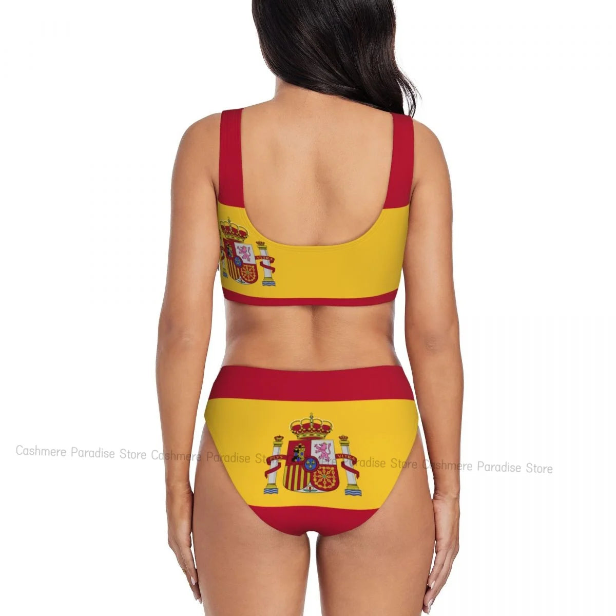 The Push-Up Bikini Women Sexy Separate Swimsuit Spain Flag Two-piece Beachwear