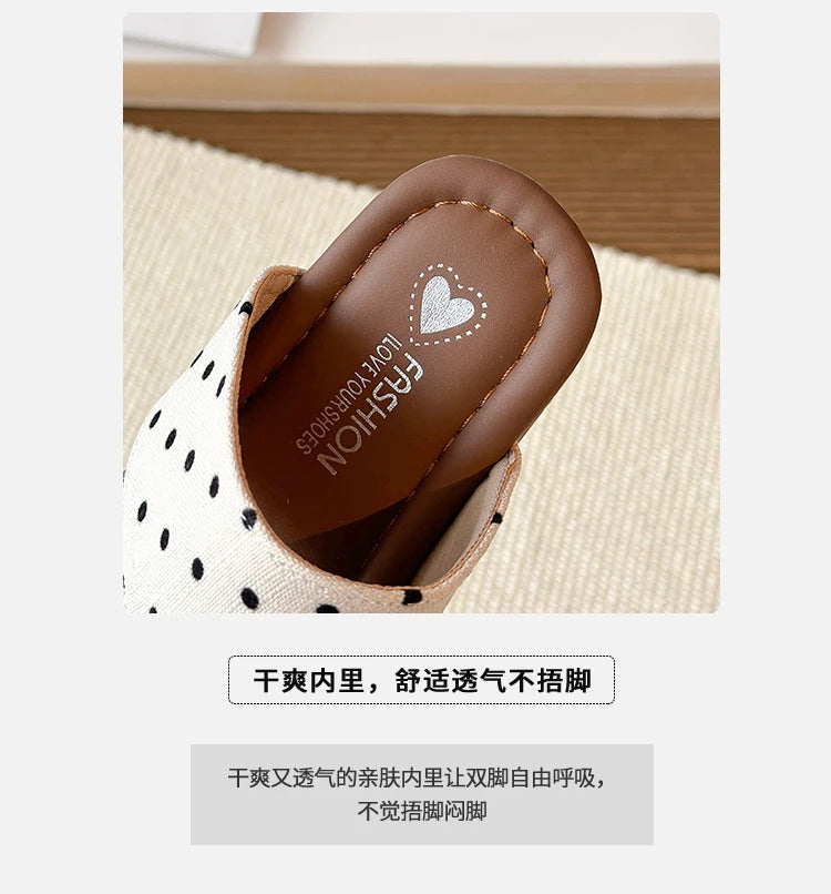 Kids Polka Dot Flip Flops Summer Open Toe Sandals with Metal Buckle Non-slip Soft Sole Beach Slippers for Girls 2026 New 26-36