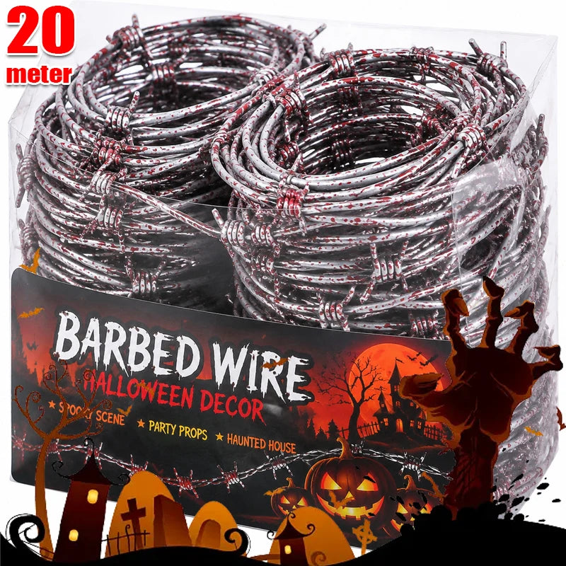 Barbed Wire Halloween Prop for Fence Decoration Simulation Fake Barbed Wires Haunted House Party Favor Backgroun Spooky Ornament