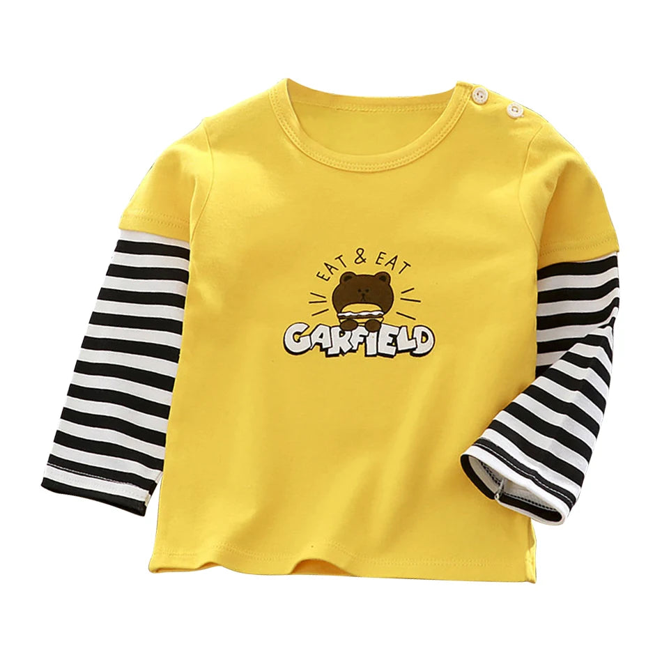 Durable Children Cotton Long Sleeve Dinosaur Pattern Print Shirts Suitable Boys and Girls Autumn Winter Playtime and School Days