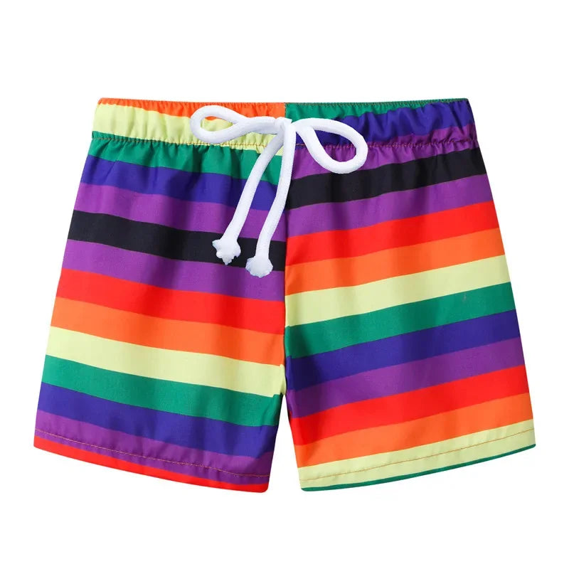 Boys Cartoon Print Beach Shorts Summer Quick Dry Swim Trunks Kids Casual Board Shorts Toddler Swimwear Bathing Suit For 2-8Y