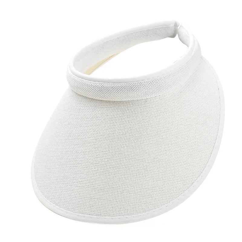 Women's Summer Sun Hat Wide Brim Beach Outdoor Travel Foldable Multi-function Straw Cap Visor Suncap Portable