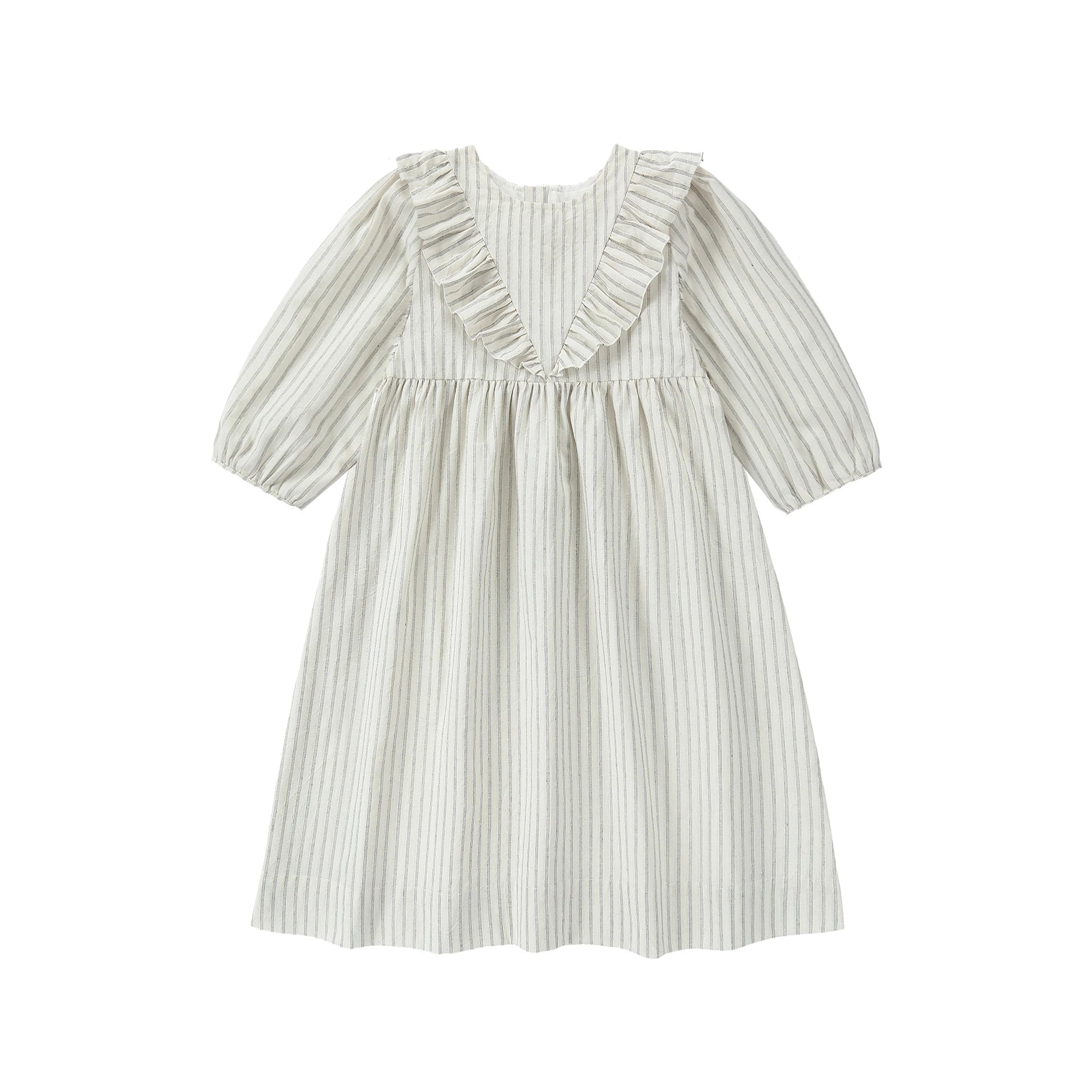 AP Santorini Stripe Collection SS26 Girls Ruffles Sleeve Dress Baby Kids Set V-neck Knit Top Brothers Sisters Family Matching