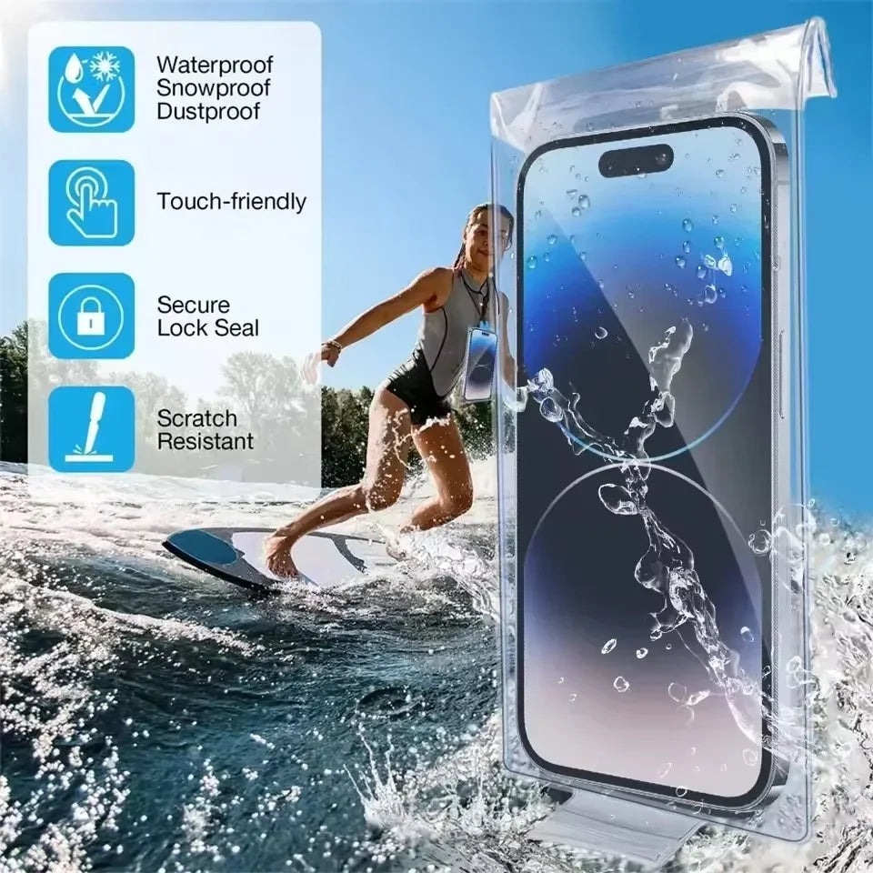 Underwater Waterproof Bag Transparent Mobile Phones Pouch Bags Universal Summer Swimming Phone Protector Case for iPhone Samsung