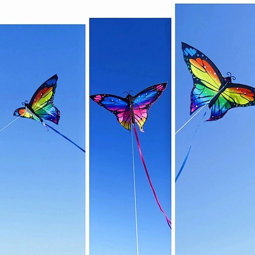 New Easy to Fly Colorful Kite Steering Good Flying 3D Kite Beautiful 100 Meter Kite String Children's Kite Kid & Adult