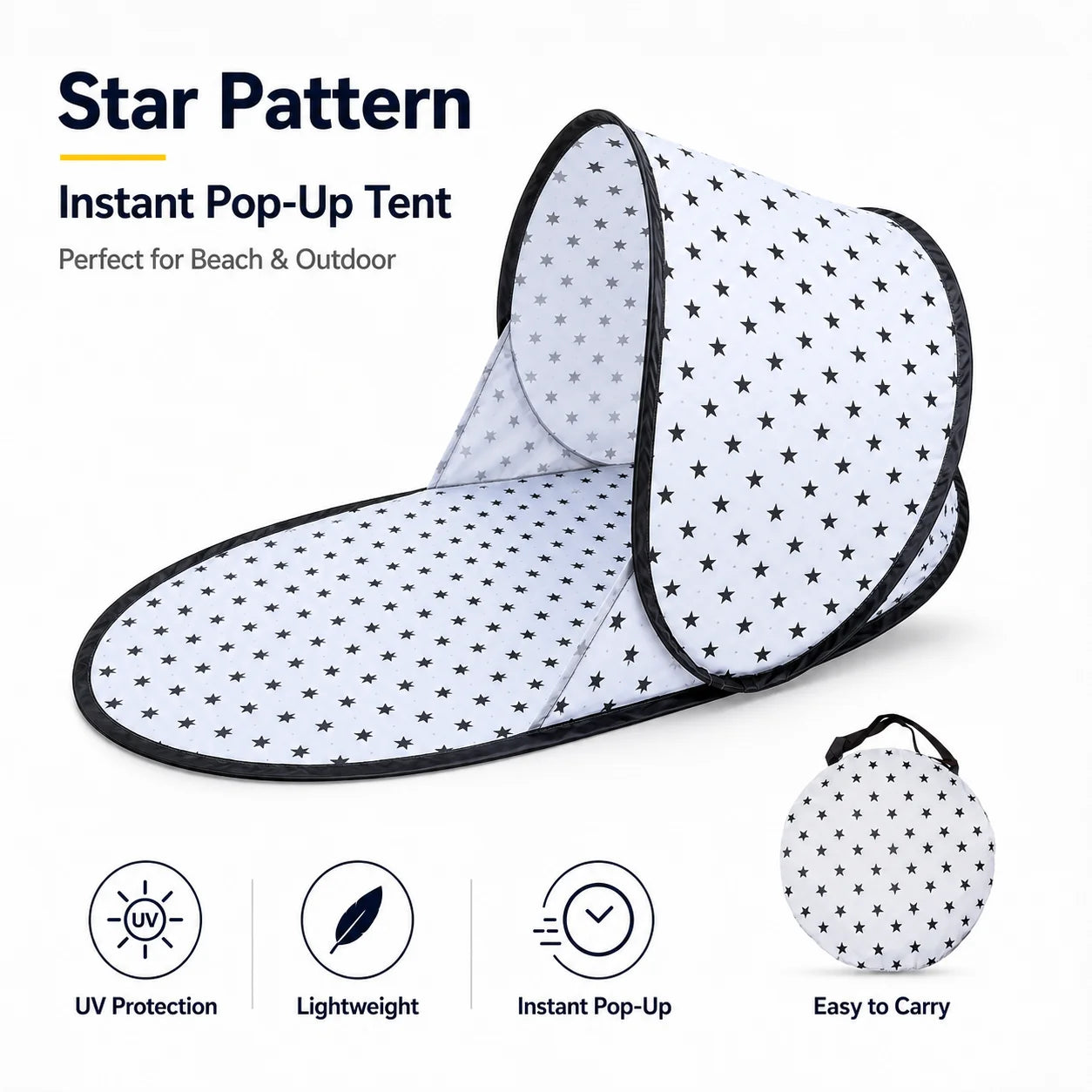 Outdoor portable automatic pop-up beach tent, sunshade, UV protection, camping tent, fishing and picnic tent, practical tent.