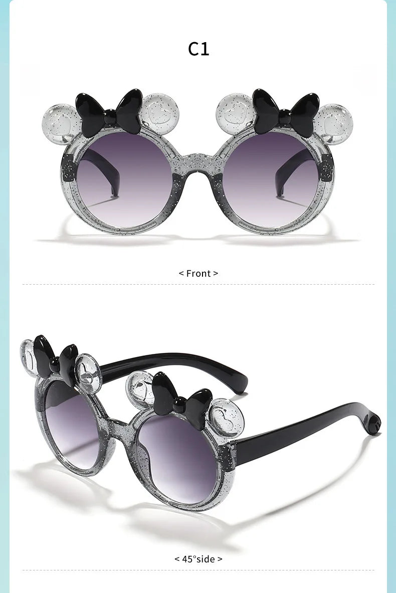 2025 Cartoon Cute Photo Concave Shaped Glasses Children's Bow Candy Colored Sunglasses For Girls, Trendy Sunglasses,
