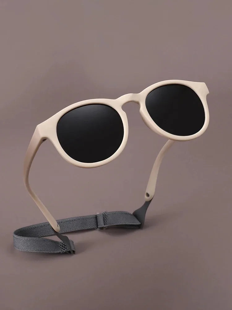 Fashion Baby's First Sunglasses with Strap Round Flexible UV400 Polarized Infant Sunglasses for Ages 0-3 Years
