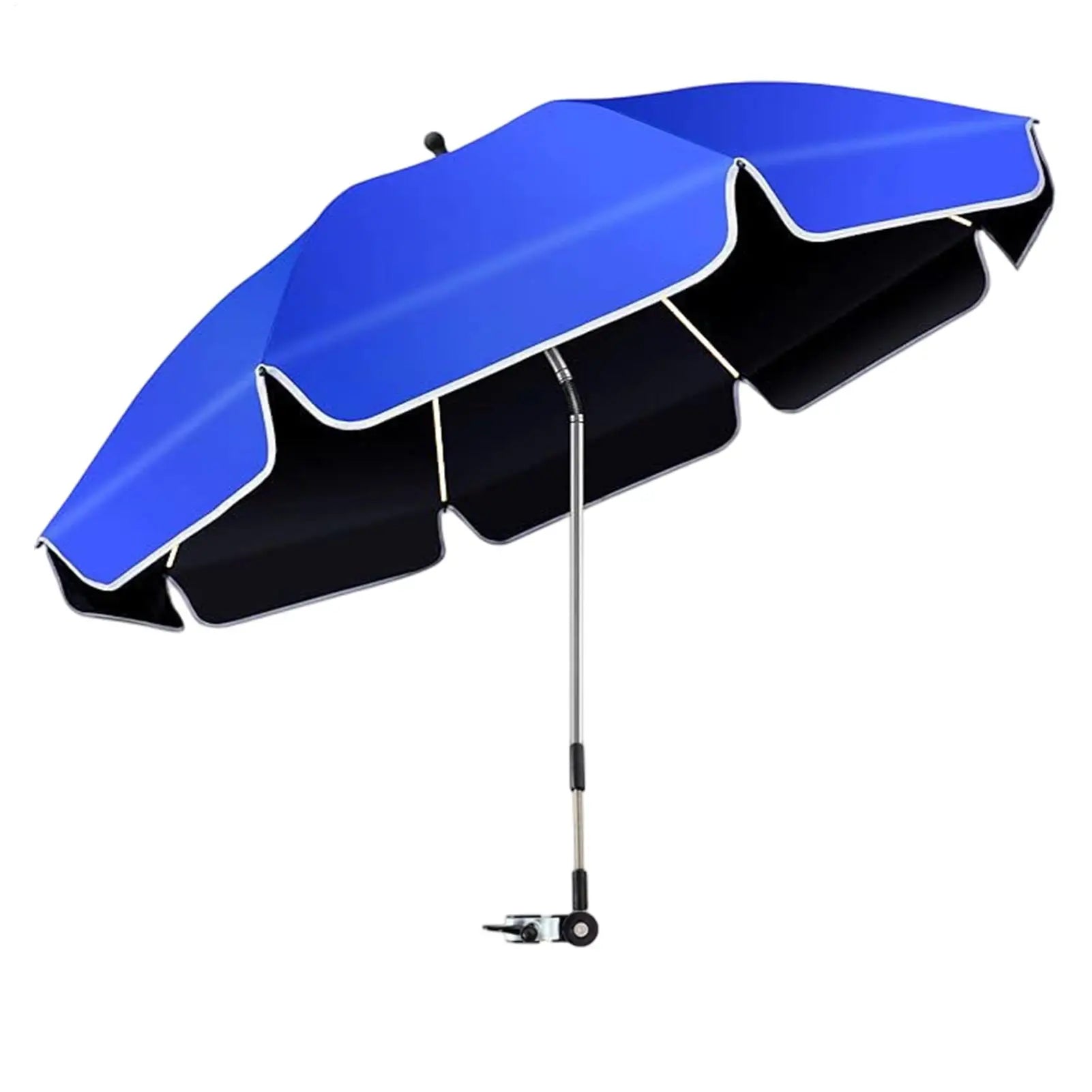 Waterproof Beach Chair Umbrella With Clamp 360 Rotation Fishing Umbrella 23-inch UV-protected Clip Camping Parasol Sun Umbrella